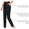 Soothfeel Women's Pants with 4 Pockets 7/8 Stretch High Waisted Sweatpants Travel Athletic Work Golf Pants for Women(Black Leopard, X-Small) view 4