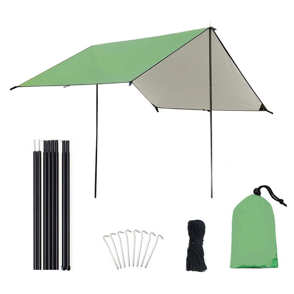 XIANGBINXUAN Tent Tarp for Tent Camping Lightweight Waterproof Camping Shelter, Premium Lightweight Ripstop Nylon Cover UV Protection Waterproof Lightweight for Outdoor Travel (Green Medium)