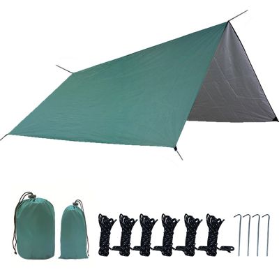 XIANGBINXUAN Camping Tent Tarp Tent Tarps Waterproof, Lightweight Waterproof Camping Shelter Gear and Accessories UV Protection Premium Ripstop Oxford for Backpacking Hiking Traveling (Green)