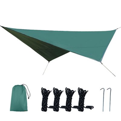 XIANGBINXUAN Tent Tarps Camping Waterproof and Lightweight Tent Tarp, Premium Tarp Tent Shelter UV Protection Lightweight PU 3000mm Waterproof Ripstop Fabric for Traveling Backpack (Green Rhombus)