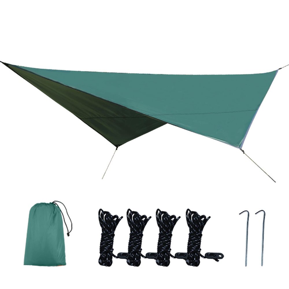 XIANGBINXUAN Tent Tarps Camping Waterproof and Lightweight Tent Tarp, Premium Tarp Tent Shelter UV Protection Lightweight PU 3000mm Waterproof Ripstop Fabric for Traveling Backpack (Green Rhombus)