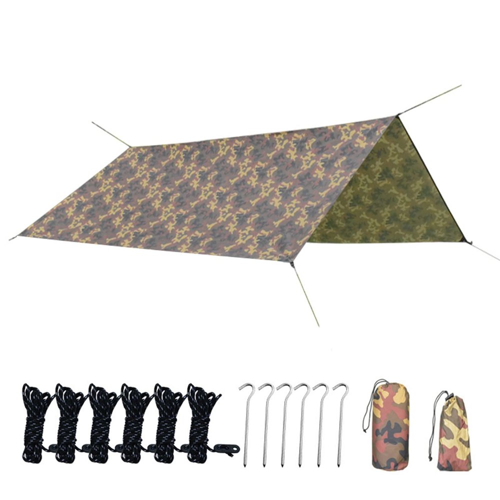 XIANGBINXUAN Tent Tarps Camping Tarps Tents, Waterproof Camping Tarp Protection UV Lightweight Camping Shelter Multipurpose Durable Portable Compact Rain Tarp for Hiking Travel (3x3/10x10ft)