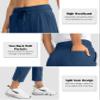 Soothfeel Women's Pants with 4 Pockets 7/8 Stretch High Waisted Sweatpants Travel Athletic Work Golf Pants for Women(Dark Blue, Large) view 4