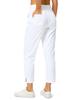 Soothfeel Women's Pants with 4 Pockets 7/8 Stretch High Waisted Sweatpants Travel Athletic Work Golf Pants for Women(White, Medium) view 2