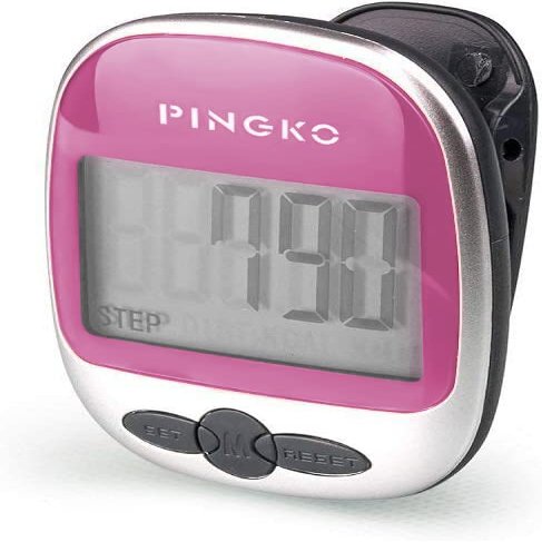 PINGKO Outdoor Multi-Function Portable Sport Pedometer Step/Distance/Calories/Counter - Pink
