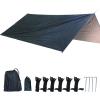XIANGBINXUAN Tent Tarps Waterproof Camping Hammock Tarp, Premium Lightweight Waterproof Camping Shelter with Complete Accessories UV Protection Hammock Shelter for Hiking Picnic Outdoor (Black) view 1