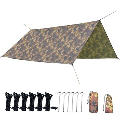 XIANGBINXUAN Multifunctional Waterproof Tent Tarp Lightweight Waterproof Camping Shelter, UV Protection Durable Ripstop 210D Oxford Premium Hammock Shelter, for Hiking and Travel (3x3/10x10ft)