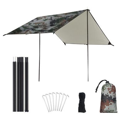 XIANGBINXUAN Tent Tarp for Tent Camping Lightweight Waterproof Camping Shelter, Premium Lightweight Ripstop Nylon Cover UV Protection Waterproof Lightweight for Outdoor Travel (Camo Medium)