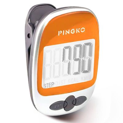 PINGKO Outdoor Multi-Function Portable Sport Pedometer Step/Distance/Calories/Counter - Green (Orange)