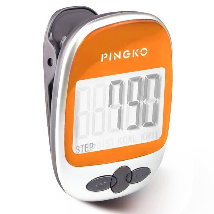 PINGKO Outdoor Multi-Function Portable Sport Pedometer Step/Distance/Calories/Counter - Green (Orange)
