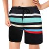 Boys Swim Trunks with Boxer Brief Liner Compression Swim Shorts Quick Dry Bathing Suit Swimwear 5-20 Years Black view 1