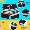 Boys Swim Trunks with Boxer Brief Liner Compression Swim Shorts Quick Dry Bathing Suit Swimwear 5-20 Years Black view 3