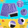 Bobiano Boys Swim Trunks with Boxer Brief Liner Compression Swim Shorts Quick Dry Bathing Suit Swimwear 5-20 Years Purple view 3