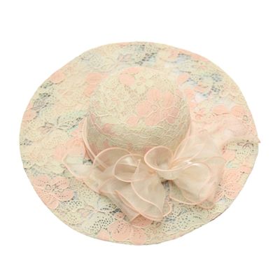 BCDlily Derby Hats for Women, Women's Organza Church Hats Lady Cocktail Tea Party Church Wedding Bridal Flower Hat Beige
