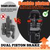 BUCKLOS Zoom MTB Hydraulic Disc Brakes Set, Left Front 800mm Right Rear 1450mm Mountain Bike Hydraulic Brake Aluminum Alloy Levers with Dual Piston Calipers PM/is Adapter view 2