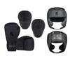 Kruzak Unisex Matte Black Boxing Gloves, Focus Mitts and Head Gear Set for Kickboxing and Muay Thai MMA Training | Fitness Kit for Martial Arts and Karate - 10oz Glove - Large/X-Large Head Gear view 1