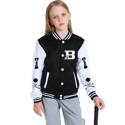 NICNZQI Kids Varsity Jacket Girls Baseball Jacket Boys Bomber Outwear with Pocket Coat