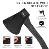 Hitdudu Camping Hatchet 2Pack, 14" Camping Axe Throwing Axe for Outdoor Wood Splitting and Kindling, Forged Carbon Steel Heat Treated, Fiberglass Shock Reduction Handle with Anti-Slip Grip view 3