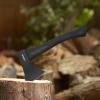 Hitdudu Camping Hatchet 2Pack, 14" Camping Axe Throwing Axe for Outdoor Wood Splitting and Kindling, Forged Carbon Steel Heat Treated, Fiberglass Shock Reduction Handle with Anti-Slip Grip view 4