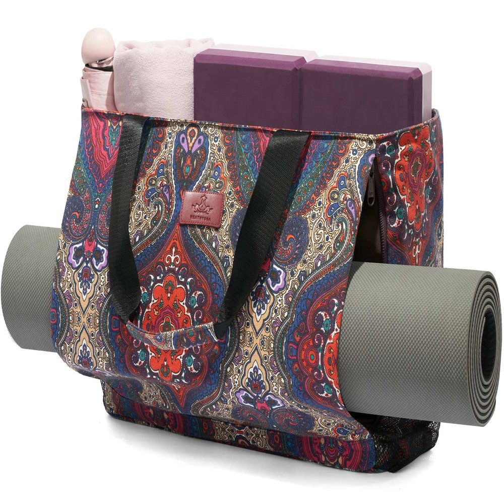 Heathyoga Yoga Mat Carrier Bag - Multi-Functional Gym Tote for Women