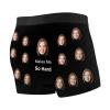 Custom Men's Boxer Briefs with Girlfriend Wife Women's Pet Photo Face and Customized Socks 16 inch, Personalized Underwear Underpants Funny Gifts for Men Husband Boyfriend Fathers Day Christmas view 3