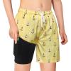 Bobiano Boys Swim Trunks with Boxer Brief Liner Compression Swim Shorts Quick Dry Bathing Suit Swimwear 5-20 Years Yellow view 2