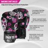 FINGER TEN Boxing Gloves Women Punching Sparring Kickboxing MMA Training Heavy Bag Glove Black Leather 8 10 12 14 oz for Womens (Black Printed, 12 oz) view 2