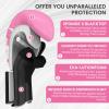 Boxing Gloves Women Punching Sparring Kickboxing MMA Training Heavy Bag Glove Pink White Rosy Black Leather for 8 10 12 14 oz for Womens(Pink&White, 8 oz) view 3