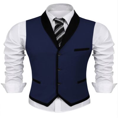 COOFANDY Men's Suit Vest Slim Fit Formal Business Dress Vest Casual Wedding Waistcoat