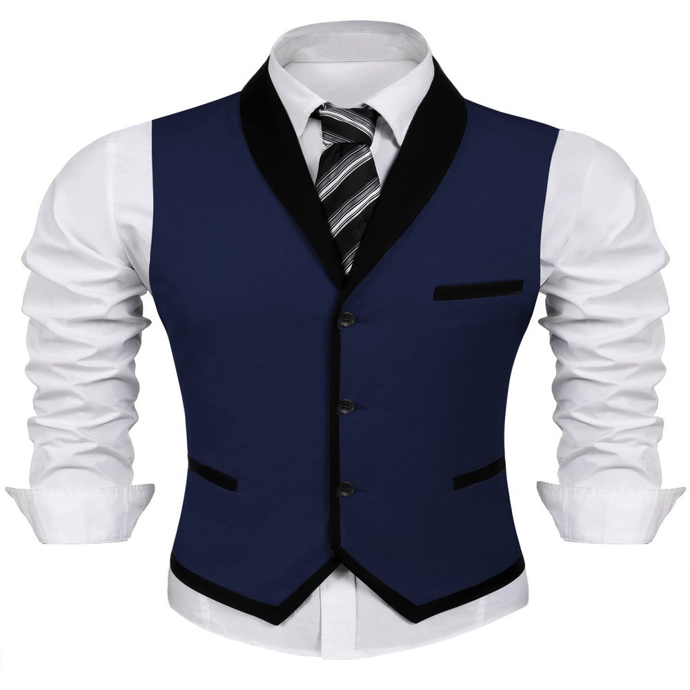 COOFANDY Men's Suit Vest Slim Fit Formal Business Dress Vest Casual Wedding Waistcoat