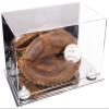 Better Display Cases Acrylic Catchers Glove Display Case with Mirror, White Risers and Mirror Base (A011/V16) view 1