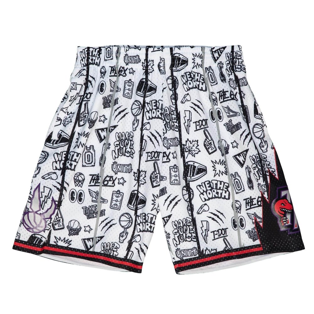 Mitchell & Ness NBA Doodle Swingman Shorts Toronto Raptors 1998 (XL) White