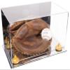 Better Display Cases Acrylic Catchers Glove Display Case with Mirror, Yellow Risers and Mirror Base (A011/V16) view 1