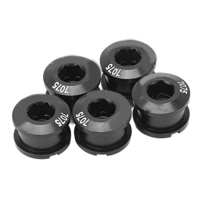 Chainring Bolts,Aluminum Alloy Single Chainring Bolts Ultra Light Chainring Bolts for Road Mountain Bike(Black)