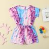 AnFeng Girls Ruffle Sleeve Jumpsuit Long Romper Jumpsuit Trousers Clothes Outfits Elastic Waisted Shorts (Purple, 6-7 Years) view 3