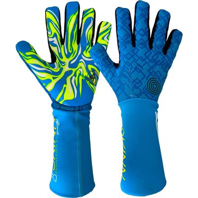 GloveGlu Dry SKINN Goalkeeper Gloves Size 11 Fluo Yellow/Cyan