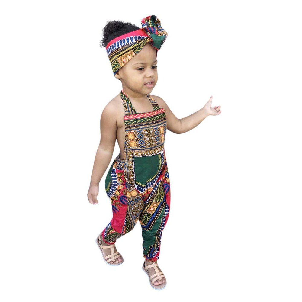 AnFeng Girls Summer Crew Neck Romper Long Romper Jumpsuit Sleeveless Stretchy Short Jumpsuit Elastic (Multicolor, 12-18 Months)