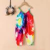 AnFeng Girls Ruffle Sleeve Jumpsuit Summer Outfits Clothes Sleeveless Stretchy Short Jumpsuit Casual Beach Short (B, 4-5 Years) view 3