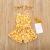 AnFeng Little Girls Ruffle Romper Summer Outfits Clothes Off Shoulder Floral Print Jumpsuits Elastic (Yellow, 18-24 Months) view 3