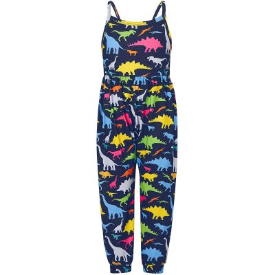 AnFeng Girls Summer Crew Neck Romper High Waist Crewneck Playsuit Trousers Clothes Outfits Casual Beach Short (Navy, 1-2 Years)
