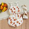 AnFeng Girls Ruffle Sleeve Jumpsuit Summer Outfits Clothes Trousers Clothes Outfits Casual Beach Short (Brown, 18-24 Months) view 2