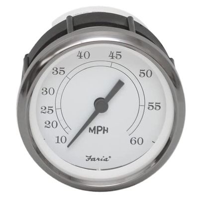 Faria Boat Speedometer Gauge SE9444A | 60 MPH Heritage Silver
