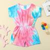 AnFeng Girls Ruffle Sleeve Jumpsuit Long Romper Jumpsuit Trousers Clothes Outfits Elastic Waisted Shorts (Pink, 12-13 Years) view 3