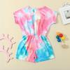AnFeng Girls Ruffle Sleeve Jumpsuit Long Romper Jumpsuit Trousers Clothes Outfits Elastic Waisted Shorts (Pink, 12-13 Years) view 4
