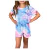 AnFeng Girls Ruffle Sleeve Jumpsuit Long Romper Jumpsuit Trousers Clothes Outfits Elastic Waisted Shorts (Blue, 4-5 Years) view 1