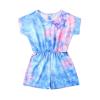 AnFeng Girls Ruffle Sleeve Jumpsuit Long Romper Jumpsuit Trousers Clothes Outfits Elastic Waisted Shorts (Blue, 4-5 Years) view 2