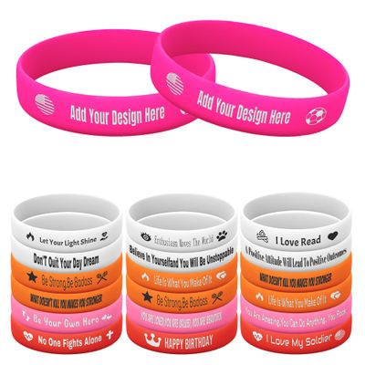 Harborway Custom Rubber Bracelets Personalized Silicone Wristbands with Your Own Text, 10 Pieces Customized Silicone Wirstbands for Party, Events, Gifts, Awareness, Activities