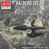 Honshu Halberd Spear | High Carbon Steel | Black Oxide Coating | Cross Cut-Out Accent | Length 19 3/5 view 2