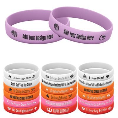 Harborway Custom Rubber Bracelets Personalized Silicone Wristbands with Your Own Text, 10 Pieces Customized Silicone Wirstbands for Party, Events, Gifts, Awareness, Activities