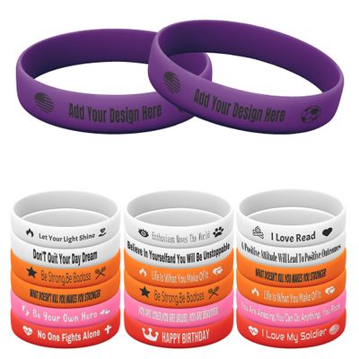 Harborway Custom Rubber Bracelets Personalized Silicone Wristbands with Your Own Text, 10 Pieces Customized Silicone Wirstbands for Party, Events, Gifts, Awareness, Activities